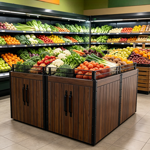 Étagères de présentation robustes les plus vendues pour supermarchés urbains et présentoirs de stockage pour légumes - Product Image 1