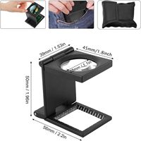 10X 28mm Folding Pocket Loupe Magnifying Glass with Scale LED Light for Print Inspection Jewelry Sewing Textile Thread Count