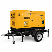 Generador Diésel Portátil Silencioso JSST de 58KVA con Remolque, 50/60Hz, Arranque de 12V CC