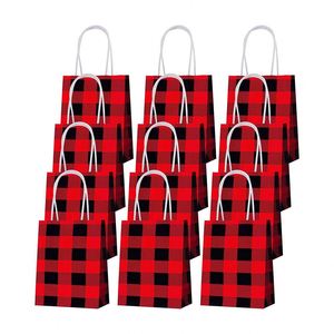 Mini Plaid <b>Bag</b> Paper Party Kraft Christmas <b>Bags</b> with Handle for Birthday Wed Party Celebrations Beautiful Gift Package Paper <b>Bag</b> - Product Image 1