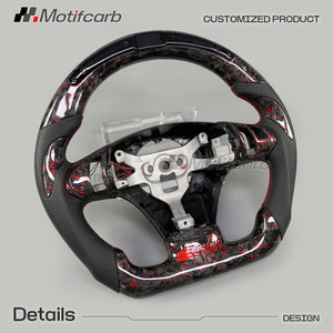 Volante de fibra de carbono forjado rojo personalizado con pantalla LED de RPM para Chevrolet Corvette C6 Z06 Grand Sport Coupe 2006-2013 - Product Image 3
