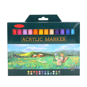 Supply Non-Toxic Double-Headed Acrylic <strong>Marker</strong> Pen in 24 Colors for Children's Painting Kids DIY <strong>Factory</strong> Outlet - Product Image 1