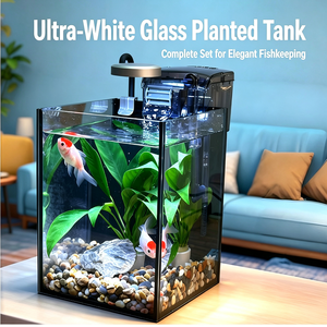 Jinjing Ultra-Clear Black-Back Desktop Eco Aquarium - Filtered Plant Tank - Product Image 5