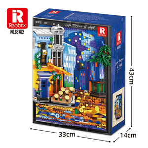 Reobrix 66702 Café en la Terraza Nocturna <span class=keywords><strong>de</strong></span> Vincent <span class=keywords><strong>Van</strong></span> <span class=keywords><strong>Gogh</strong></span>, Set <span class=keywords><strong>de</strong></span> Bloques <span class=keywords><strong>de</strong></span> Construcción, Luz Cálida, Arte Mural 3D, Kits <span class=keywords><strong>de</strong></span> Ladrillos MOC, Regalo Creativo - Product Image 6