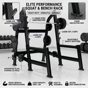 Rack à Squat Commercial Pliable en Acier Robuste, Capacité 450 kg, Personnalisable pour <span class=keywords><strong>Musculation</strong></span> et Bench Press - Product Image 2
