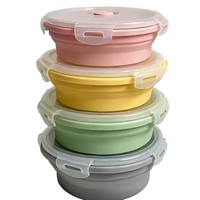 Ensemble de bols pliables en silicone, qualité alimentaire FDA, sans BPA, réutilisables, pliables, pour le stockage des aliments, compatibles micro-ondes et lave-vaisselle, pour les voyages