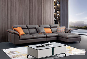 Foshan Fabricant de meubles Vente Canapé de bureau en forme de L intérieur en cuir véritable pour Application de salle de réunion d'hôtel de bureau - Product Image 2