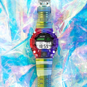 Montre de sport numérique SHUAIKE 782 pour enfants, nouvelle conception imperméable camouflage et antichoc, fonctions lumineuses et d'alarme, bracelet en plastique - Product Image 3