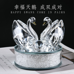 Crystal Swan <b>Car</b> <b>Ornament</b> K9 Glass Transparent Decor For Couples Valentine's Day Gift - Product Image 5
