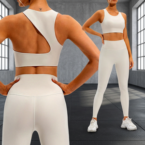 Conjunto de leggings y sujetador deportivo sin costuras para mujer, de alta sujeción, efecto push-up, transpirable, ligero, de cintura alta, moldeador, ropa deportiva activa. - Product Image 3