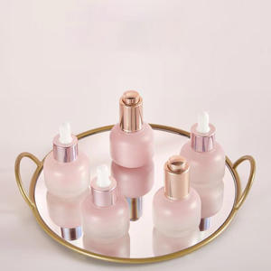 Bouteille en verre rose dégradé elliptique de 30ml avec emballage cosmétique de soin de la peau compte-gouttes rose bouteille vide pour huile essentielle - Product Image 4