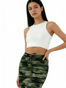 Lot de 3 mini-jupes moulantes froncées à cordon de serrage camouflage pour femme - Ensemble de jupes décontractées extensibles style streetwear pour l'été - Product Image 5