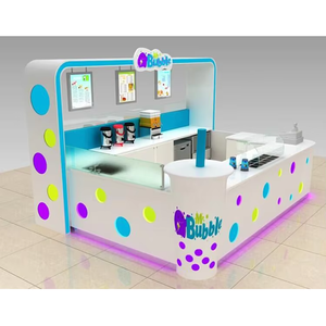 עיצוב דוכן ייחודי לקניון למשקאות בועות תה וגלידה, דוכן משקאות עם תאורה למכירה - Product Image 1