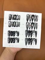 Faux ongles d'Halloween d'horreur sombre, motif fantôme et araignée peint à la main, longs et réutilisables, à presser, pour déguisement de fête