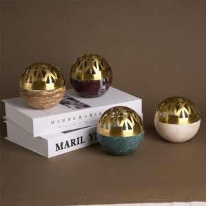 مبخرة بخور من حجر الترافرتين بتصميم بسيط، مبخرة عربية رخامية - Product Image 6