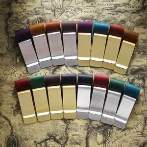 AIGUONIU Porte-stylo en cuir de vachette pour carnet, support de stylo en acier inoxydable, porte-stylo en laiton fait main, marque-page de journal avec clip en cuivre - Product Image 2