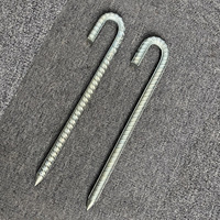 16 pouces 1/2 ''acier galvanisé à chaud J chevilles crochet d'ancrage piquets de sol pointes de tente goupilles de gazon