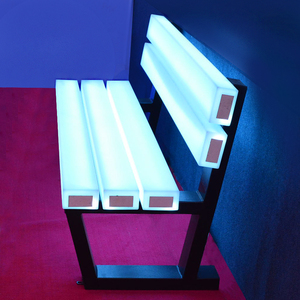 Modern LED Garden Chair Remote Control Color Changing Outdoor <strong>Bench</strong> with Fireproof <strong>Plastic</strong> for Patio Pool Restaurant - Product Image 3