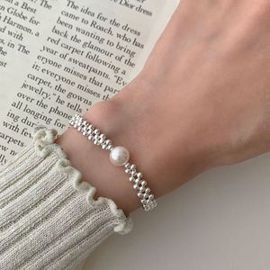 สร้อยข้อมือไข่มุกประดับเม็ดเงินแท้ S925 สไตล์เกาหลีใต้สุดน่ารักสำหรับผู้หญิง - Product Image 4