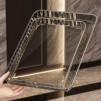 Plateau de service pour pain, multifonctionnel, en PET transparent, élégant, lavable au lave-vaisselle, réutilisable, de luxe, disponible en 10/12/14/16 pouces