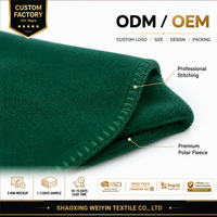 Couverture polaire verte légère et chaude en gros pour canapé, voyage, événements, broderie de logo personnalisée, fournisseur OEM