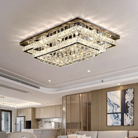 Luxe Moderne Grand Rectangulaire K9 Boule De Cristal Lustre Plafonnier Hall Salon Lustre Fournisseur