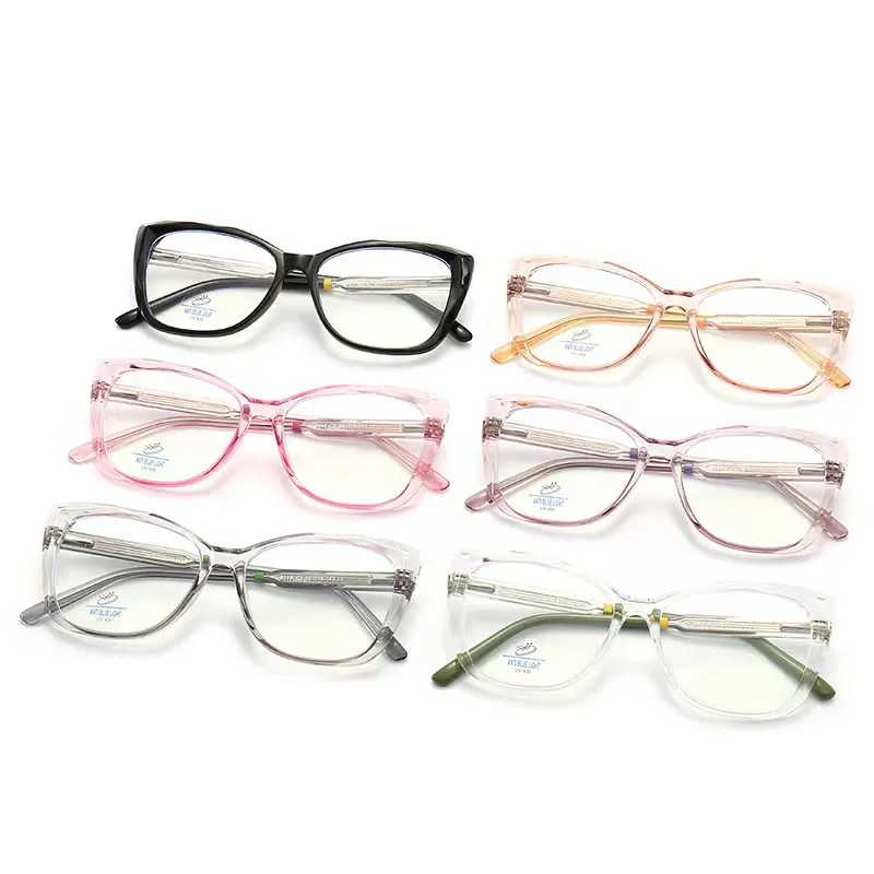 뜨거운 판매 새로운 초경량 최신 디자인 Tr90 안경 프레임 패션 컴퓨터 작업 남성 여성을위한 안티 블루 라이트 안경