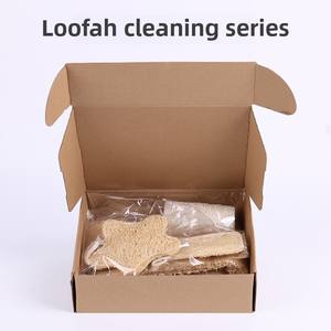 Fashionable Household Cleaning Series Set Natural Loofah Pulp Scouring Pads Non-Stick Dishwashing Cups <b>Face</b> and Body Cleaner - Product Image 4