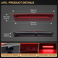 1 Pieza Luz de Freno Trasera Elevada (3ra Luz de Freno) para Ford Focus Fiesta Hatchback 2011-2018