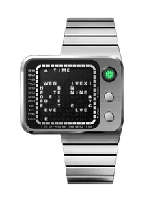 Reloj Digital Retro con Diseño Personalizado, Pantalla LED Matrix, Reloj de Cuarzo con Correa de Acero Inoxidable de 18 mm, Deportivo, Resistente al Agua, OEM, ODM - Product Image 6