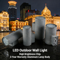 Applique murale décorative moderne à double tête LED COB étanche IP66, 10W, en alliage d'aluminium cylindrique et polycarbonate, longue portée, à économie d'énergie