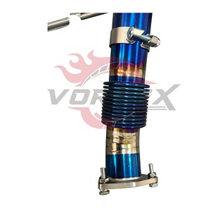 Escape de Titanio Vortex para Chevrolet Corvette C7 Z06 ZR1, Color Azul Quemado, Tubo de Rendimiento de Carreras, Puntas Cuádruples Centrales - Product Image 4