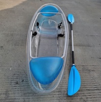 Haute qualité Tricon Transparent Kayak canoë Double-aviron bateau pagaie 2 personnes capacité cristal clair fond PC 6.2mm d'épaisseur> 4m
