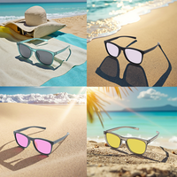 Lunettes de soleil polarisées UV400 personnalisées de haute qualité avec logo, monture rectangulaire vintage confortable en PC, verres carrés, lunettes de mode pour hommes
