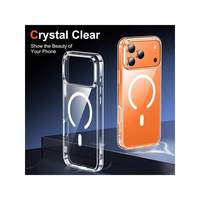 Étui rigide magnétique transparent Hadaasi avec design antichoc en acrylique transparent, support magnétique, matériau PMMA, unisexe