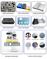 Caja de Control Electrónico de Aluminio Extruido 6063 para Montaje en Pared, 190*46-155mm, Carcasa Personalizable OEM, Longitud Personalizada Disponible, PCB
