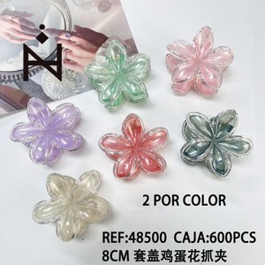 Fermacapelli a Forma di Fiore di Frangipani 8Cm con Copertura, Pinza 2 Pezzi per Colore - Product Image 3