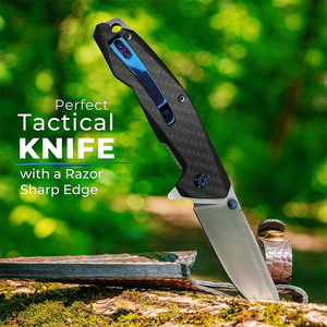 Bochen Couteau Pliant 440c in acciaio al carbonio lama pieghevole CNC in fibra di carbonio manico campeggio sopravvivenza tattico coltello tascabile EDC - Product Image 3