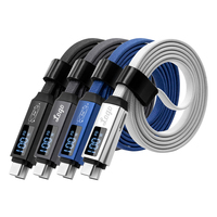 Hadiah promosi produsen kabel Data Tipe C kabel pengisian daya Cepat 100W 5A 3 in 1 untuk ponsel.