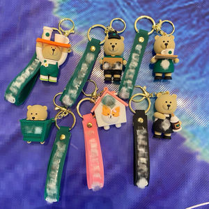 Llavero de Plástico Creativo 3D de PVC con Diseño de Oso de Café y Taza de <span class=keywords><strong>Boba</strong></span>, Colgante para Mochila, Llaves de Coche, Regalo para Parejas - Product Image 4