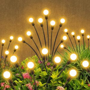Outdoor Garden IP65 Waterproof Solar Pathway <b>Light</b> 6/8/10 Heads <b>LED</b> Firework Starburst Design <b>Light</b> <b>Sensor</b> 360 Beam Angle - Product Image 1
