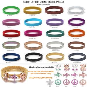 <span class=keywords><strong>Bracelet</strong></span> à ressort en acier inoxydable, bijou fait à la main, <span class=keywords><strong>maille</strong></span> élastique Flexible, extensible, 6mm - Product Image 6