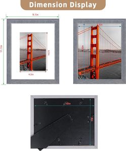 Khung hình mộc mạc 8x10 Khung bàn Kiểu trang trại đau khổ làm bằng gỗ nguyên khối cho màn hình để bàn rửa màu xám - Product Image 4