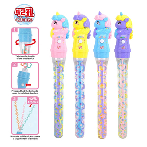 Unicorn <b>Bubble</b> <b>Wand</b> Set 42 Holes 3-claw <b>Bubble</b> Stick Toy Outdoor Blowing Soap <b>Bubbles</b> with Refill Solution <b>for</b> Children - Product Image 2