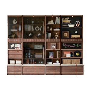 Starry Night Full Wall Bookshelf 9060cm <b>Solid</b> <b>Wood</b> Integrated Cabinet Multifunction Home Use - Product Image 5