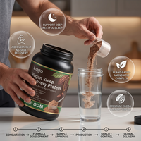 Poudre de sommeil végétalienne ODM, formule aux acides aminés pour un repos profond et relaxant, goût cacao premium, pour adultes, MOQ flexible, vente en gros directe usine, personnalisable