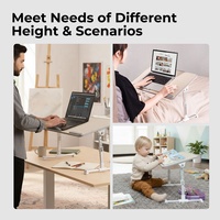 Support pliable pour ordinateur portable, table réglable en hauteur sur 5 niveaux 37 °   Plateau de lit inclinable pour poste de travail à domicile