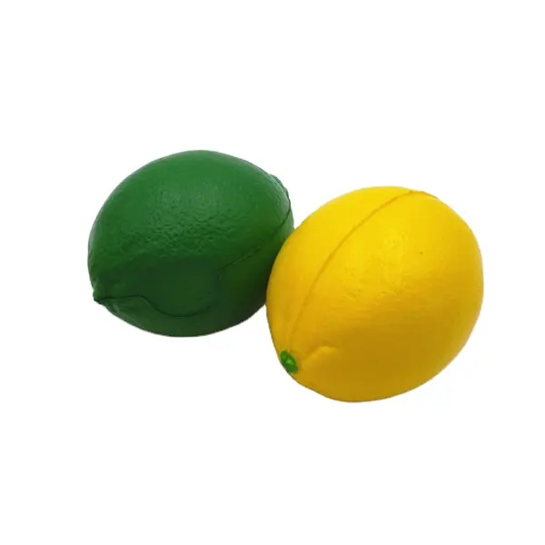 Bola antiestrés de PU respetuosa con el medio ambiente, bola Antiestrés con forma de limón, juguete blando para aliviar el estrés