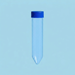 Tube à centrifuger en verre borosilicaté avec bouchon à vis bleu, tube à échantillons de laboratoire pour usage clinique et en laboratoire - Product Image 1