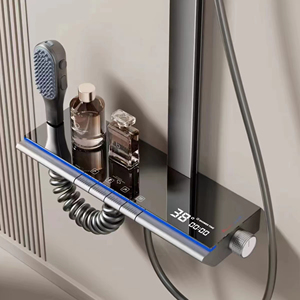 Nouveau design de système de <span class=keywords><strong>douche</strong></span> de salle de bain à touches LED avec cascade pour <span class=keywords><strong>baignoire</strong></span> et affichage de la température, <span class=keywords><strong>douche</strong></span> pluie - Product Image 4